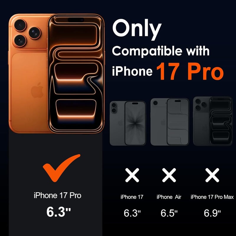 ivoler 3-in-1 Clear Case Designed for iPhone 17 Pro 6.3'' 2025 with 2 Pack Tempered Glass Screen Protector, Military Shockproof Hard Back Slim for iPhone 17 Pro Cover - Clear - Image 2